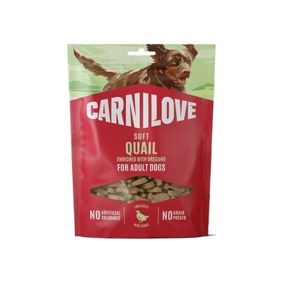 CARNILOVE Dog Soft Snack Quail mäkké maškrty s prepelicou pre dospelých psov 200 g