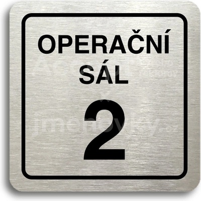 ACCEPT Piktogram operační sál 2 - stříbrná tabulka - černý tisk