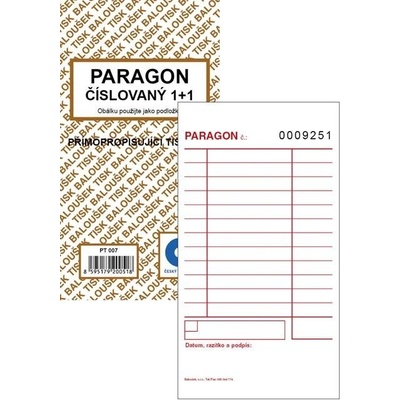 Baloušek Tisk PT007 Paragon BAL číslovaný 1+1 NCR