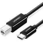 UGREEN Кабел за принтер и други външни устройства USB-C Male към USB-B Male (100 см) - Ugreen US241 USB-C To USB-B 2.0 Printer Cable (черен) (US241)