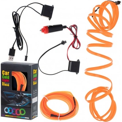 KIK KX4955 LED ambientní osvětlení pro auto/auto USB/12V páska 5m oranžová