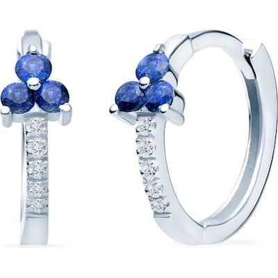SAVICKI Обеци тип халки Savicki: бяло злато, сини сапфири, диаманти