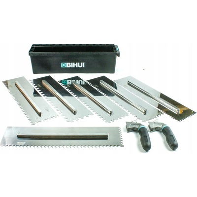 Bihui PTSJK9 - 6ks zubových hladítek a rukojeťmi v boxu,480x130mm