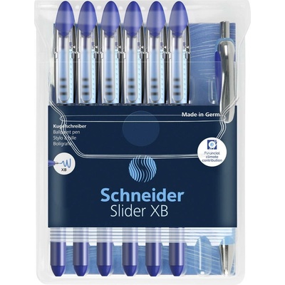 Schneider Schreibgeräte Kugelschreiber Slider Basic XB Rave 6er Etui Slider Rave XB blau 151277 6 ks