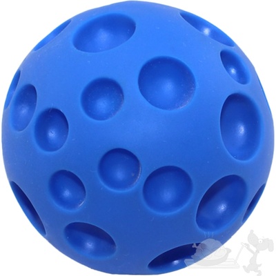 Uniq Pets míček s otvory a pískátkem modrý 11 cm