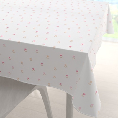 Biante Teflonový čtvercový ubrus TF-115 Barevné tulipánky na bílém 100x100 cm