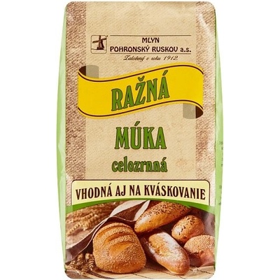 Mlyn Pohronský Ruskov Ražná múka celozrnná 750 g
