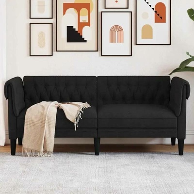 vidaXL Chesterfield pohovka 2místná černá textil 11461.372549