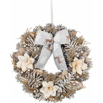 MagicHome Vánoce, přírodní s mašlí, 30 cm