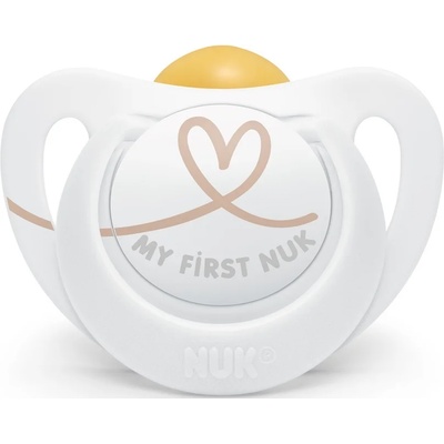 Nuk Каучукова залъгалка NUK - Star, 0-6 месеца, бяла със сърце (10726069)