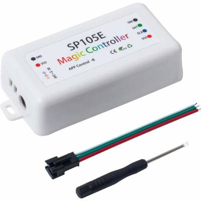Ledshopik Bluetooth ovladač digitálních RGB pásků - SP105S, 2048 pixelů, 5-24V