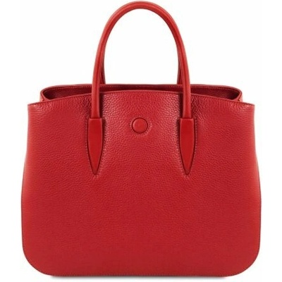 Tuscany Leather Elegantná kožená kabelka Camelia Ružovočervená