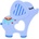 Lorelli Силиконова гризалка Lorelli Baby Care - Слонче Lucky, синя (10210830001)