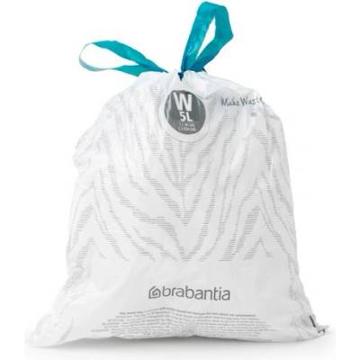 Brabantia Торбички за кош Brabantia PerfectFit NewIcon 650534, Размер W, 5 л, 20 броя, Бял (650534)