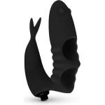 EasyToys - вибриращ пръстен 2 в 1 за пръст - черен