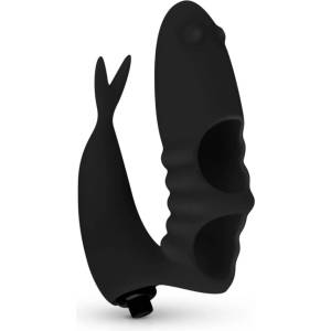 EasyToys - вибриращ пръстен 2 в 1 за пръст - черен