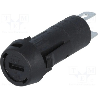 SCHURTER 3101.0031 Zásuvka; 5x20mm; 10A; 250VAC; FPG3; na panel; černá; UL94V-0; IP40