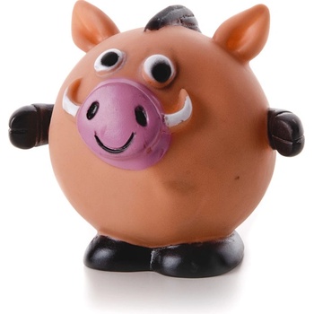 JK ANIMALS vinylová lopta diviak hnedá pískacia hračka pre psov ideálna pre aktívnu hru 10 cm