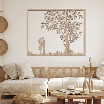 dřevo života Dřevěný strom na zeď SOUZNĚNÍ Rozměry (cm): 60x48, Zvolte barvu dekoru: Dub Sonoma