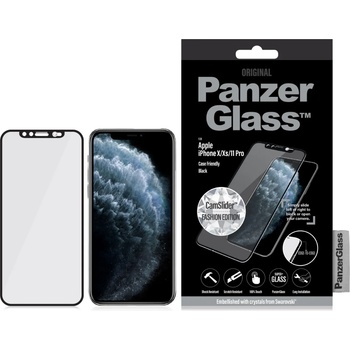 Panzer Стъклен протектор PanzerGlass за Apple Iphone X/Xs/11 Pro CaseFriendly, CamSlider, Swarovski Edition- Черен,