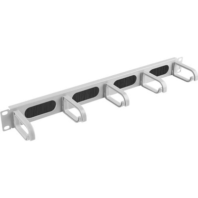 Lanberg Панел за управление на кабели Lanberg 19", 1U, 5 халки, четка, сив - AK-1203-S (AK-1203-S)