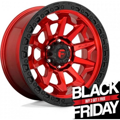 FUEL D695 COVERT 9x18 6x139,7 ET-12 candy red black bead ring