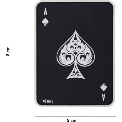 Gumová nášivka 101 Inc Ace of Spades - čierna