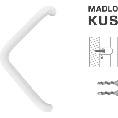 Vyosené madlo na dvere FT - MADLO kód K14T Ø 32 mm ST ks BIM biela matná (FBO) | MP-KOVANIA.sk