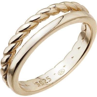 Evolution Group Pozlacený stříbrný dvojitý prsten 65021