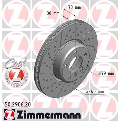 ZIMMERMANN Brzdový kotúč 150290620