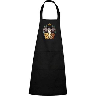 Dobrý Triko Zástěra s potiskem Iron man Černá