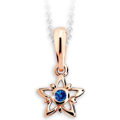 Danfil hvězdičky C1996 z růžového zlata s kamínkem Dark Blue