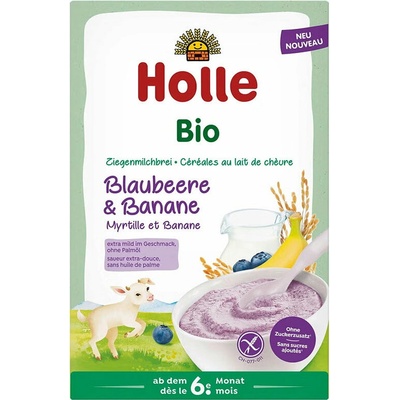 Holle BIO kaša s kozím mliekom, čučoriedkami a banánom 200 g