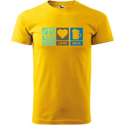 Dobrý Triko pánské tričko Peace Love beer Žlutá – Hledejceny.cz