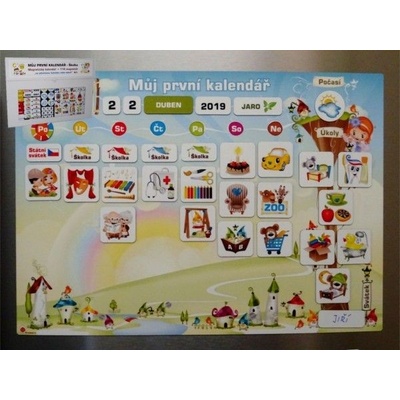 Kalendář magnetický Školka 114ks magnetek v kartonu 45x32x1cm