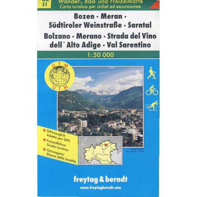 Turistická mapa F&B 1: Bozen Meran