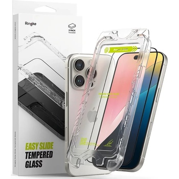 Ringke easy slide tempered glass 2-pack iphone 16 pro black (8800274960046)