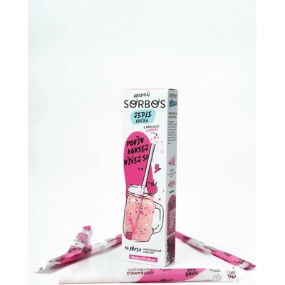 Sorbos Jedlé ovocné slamky jahoda 16 ks
