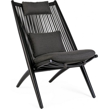 Bizzotto Aloha НОВО ЧЕРНО xk04 ЛАУНДЖ КРЕСЛО С ВЪЗГЛАВНИЦА (0660407)