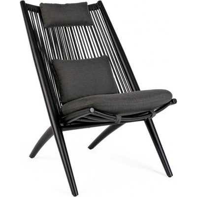 Bizzotto Aloha НОВО ЧЕРНО xk04 ЛАУНДЖ КРЕСЛО С ВЪЗГЛАВНИЦА (0660407)