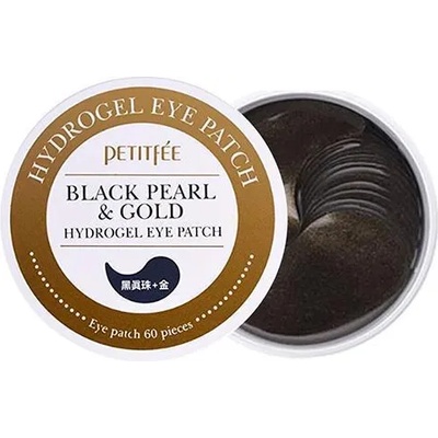 PETITFEE Хидратиращи и изсветляващи пачове за очи с черна перла и 24К злато 60 бр. petitfee black pearl&gold hydrogel eye patch