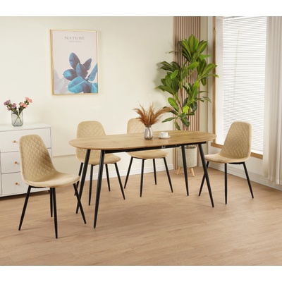 Bogdan Furniture Трапезна маса Мебели Богдан модел Albert, меден дъб/черен