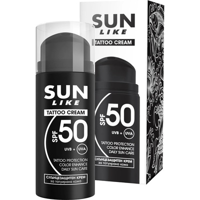 Sun Like Слънцезащитен крем за кожа с татуировки, SPF50, 100 ml
