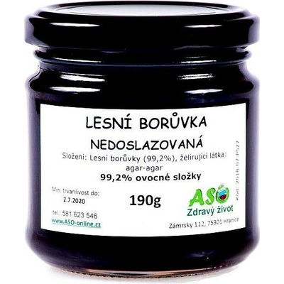 ASO Zdravý život lesní borůvka nedoslazovaná 190 g