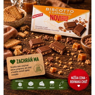 Novi Zachráň ma mliečna so sušienkami a karamelom 100 g