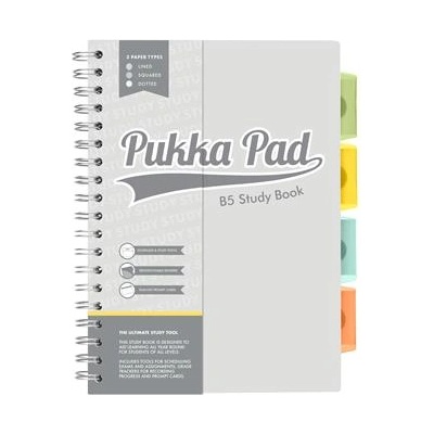 Pukka Pad Спирална тетрадка b5, pukka pad "Учебна тетрадка", сива 9824-stu (9824-stu)