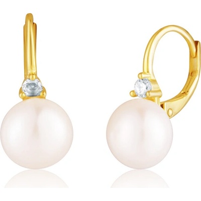 JVD Pozlátené strieborné náušnice so zirkónmi SVLE3450XH2GP00