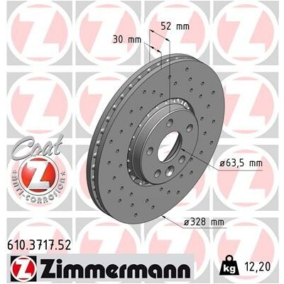 Brzdový kotúč ZIMMERMANN 610.3717.52 (610371752)