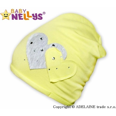 Baby Nellys Bavlnená Čapica Srdiečka zelená