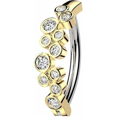 MARRE Zlacený piercing do pupíku se štítem WP0109-GD